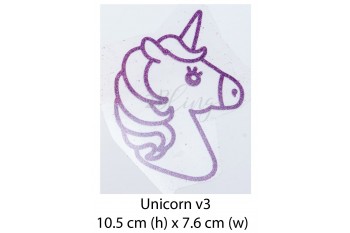 Iron-on transfer, Image Unicorn head v3, 10.5x7.6 cm